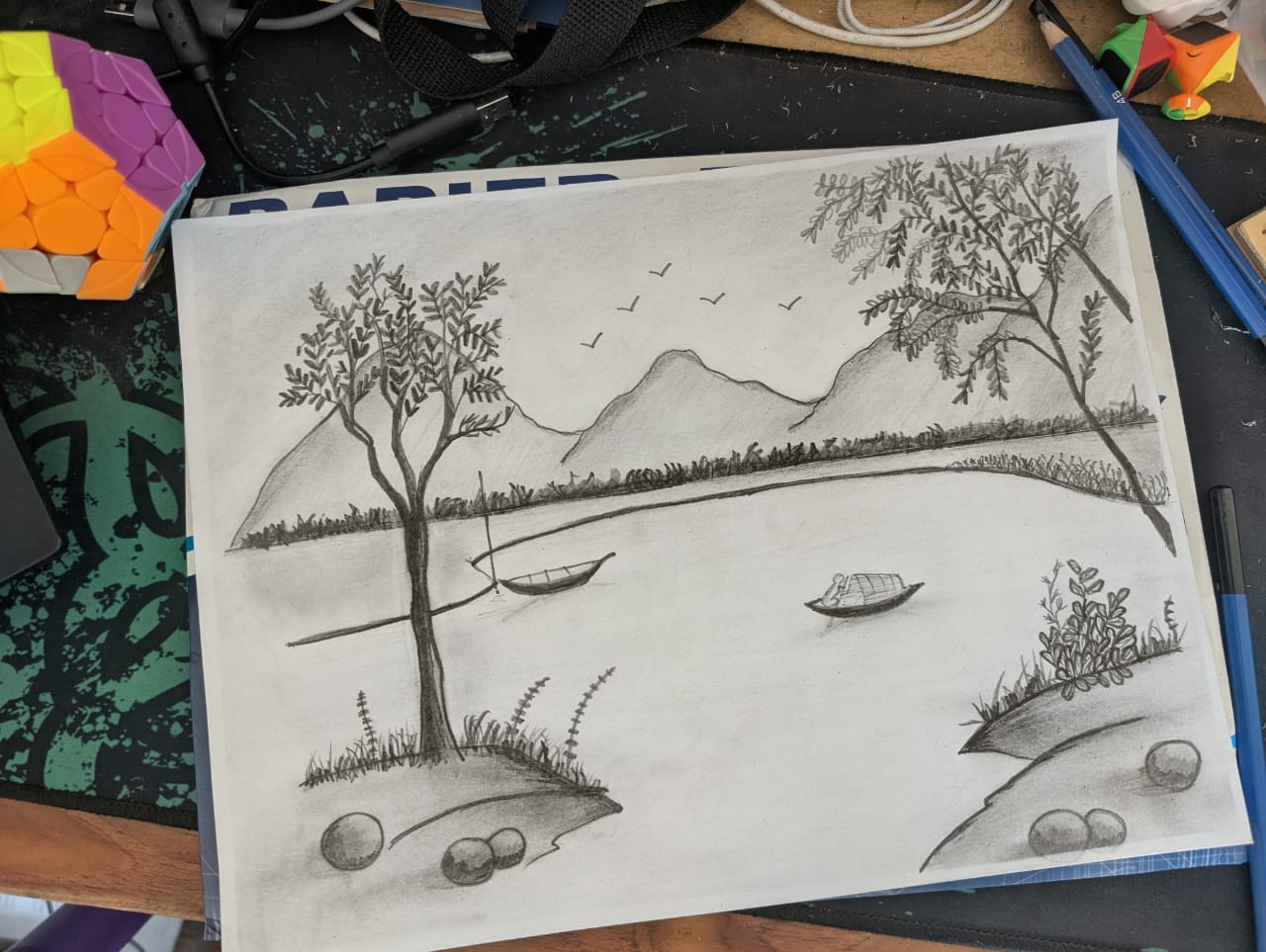 Tranquil River and Mountains